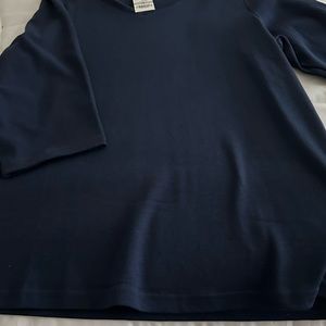 INTREPID BLUE SCOOPED NECK COTTON TOP SIZE 1X